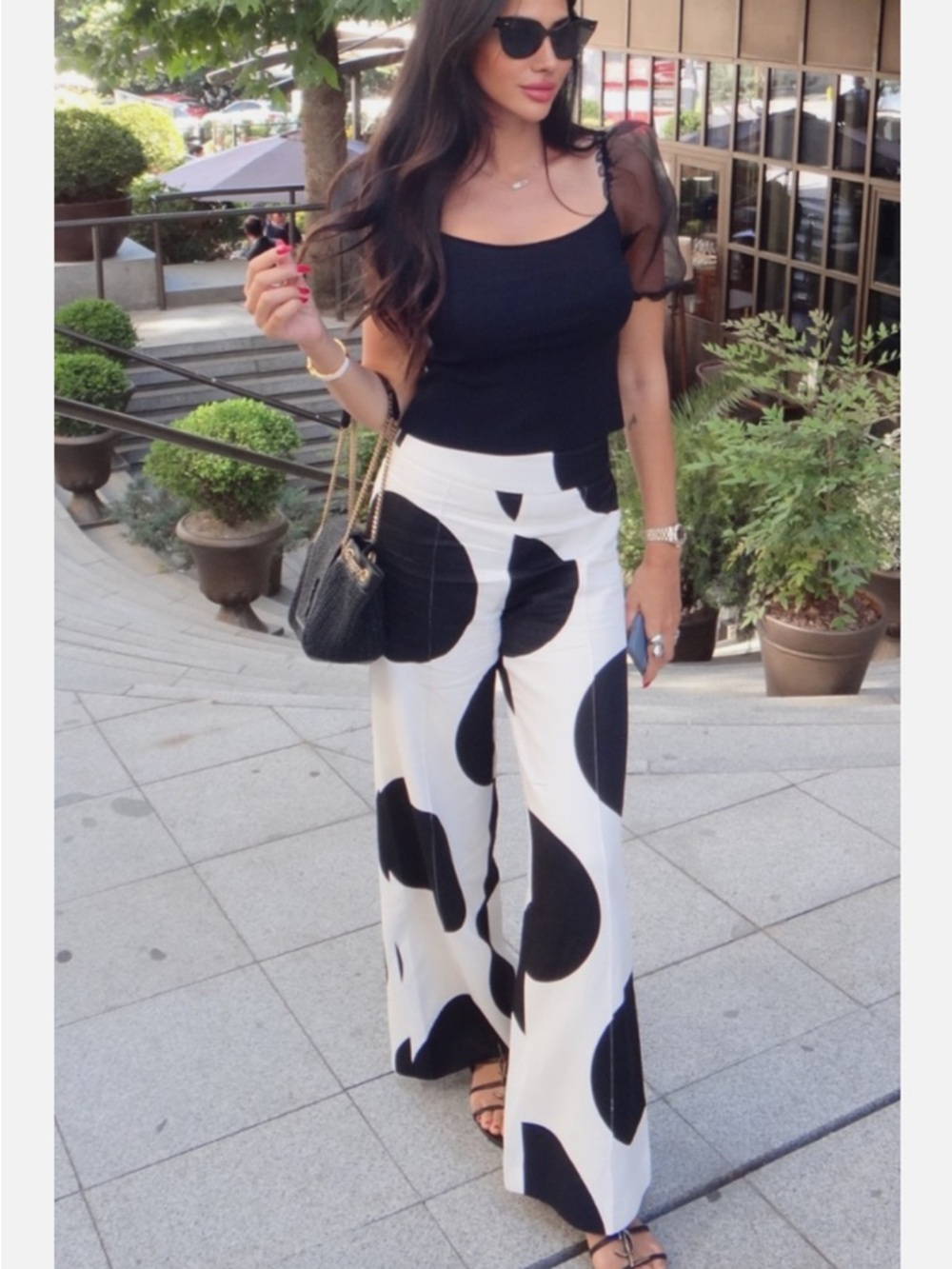 Zara Polka Dot Wide Leg Trousers - Picture 3 of 16